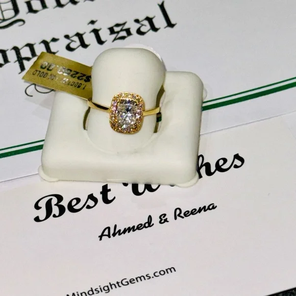 14k Solid Real Gold VVS Certified Diamond Solitaire Halo Ring FREE Appraisal
